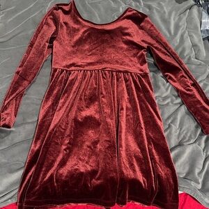 Old Navy Velvet Maroon Kids Dress